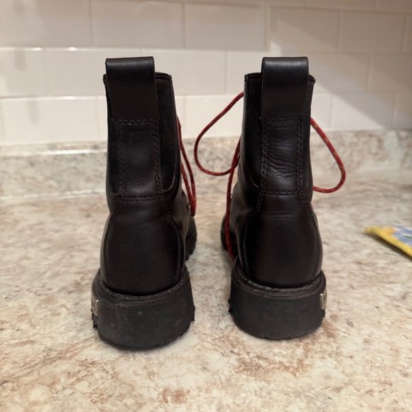 Red Wing 1668 Black Leather Moto Boots - Picture 3 of 6